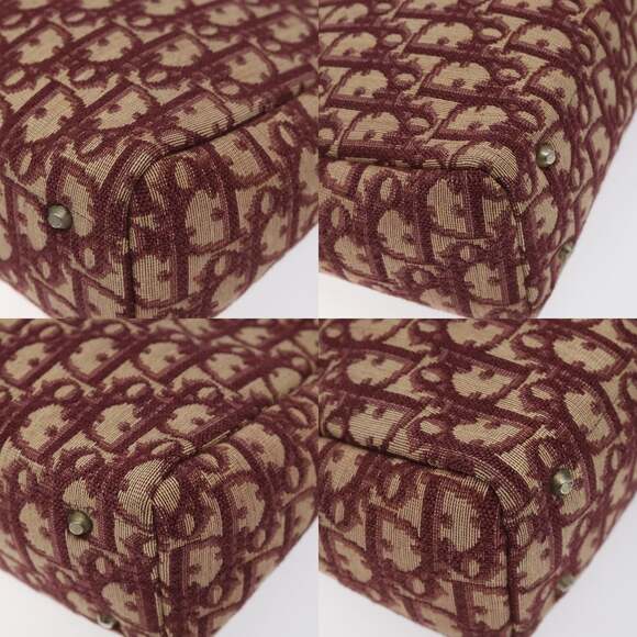 DIOR Trotter Canvas Hand Bag Red Gold - Picture 10 of 12